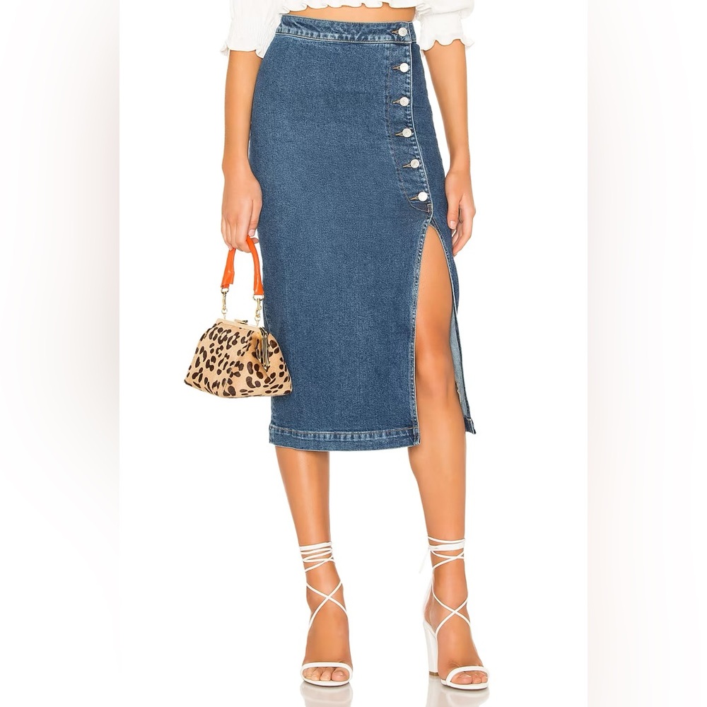 Free People Size 2 Jasmine Buttoned Midi Skirt